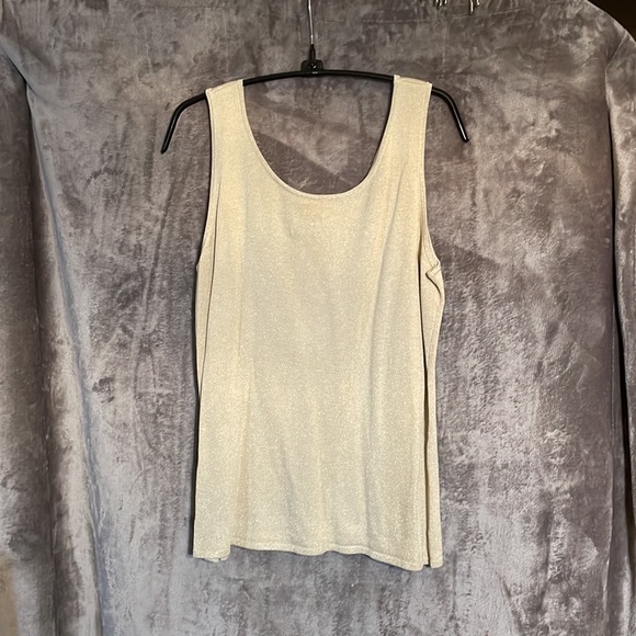 NWT Chico’s Size 3 (16) Sparkle OTH Tank Color: Gold - Picture 2 of 5